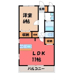 東武宇都宮駅 徒歩15分 1階の物件間取画像